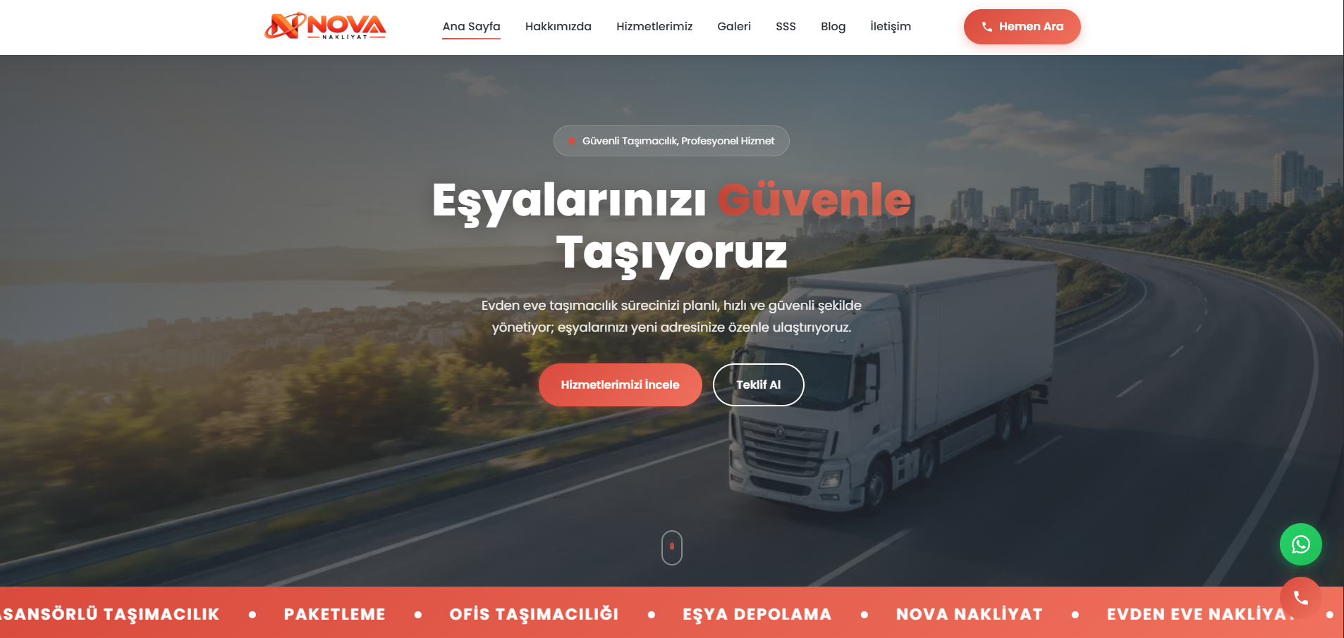 Nova Nakliyat teması önizlemesi